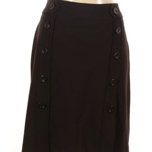 Ann Taylor Black Button-Accent Pencil Skirt